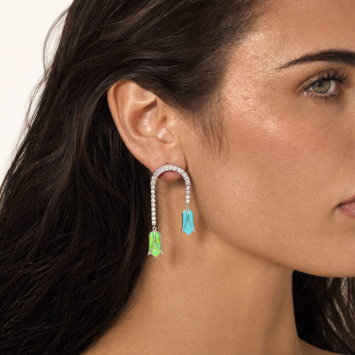 The Azure Halo Studs on model