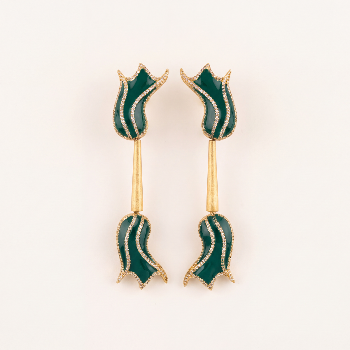 The Twins of Luxor Earrings flatlay